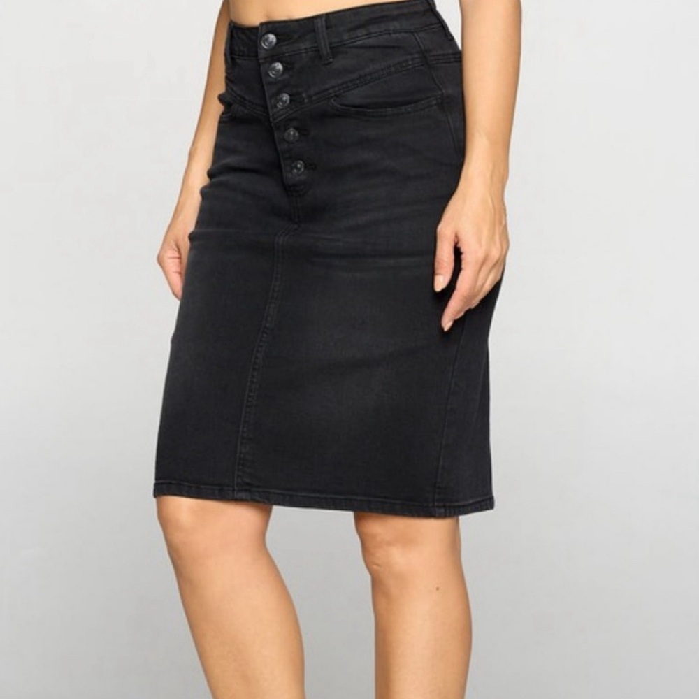 NWT Black Denim Skirt